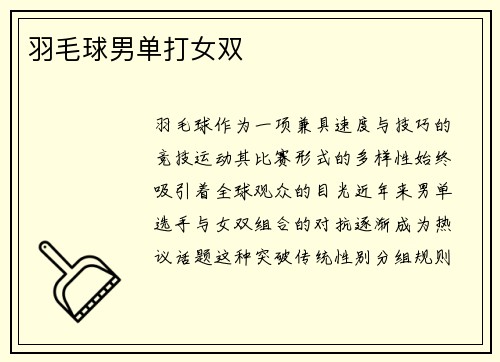 羽毛球男单打女双
